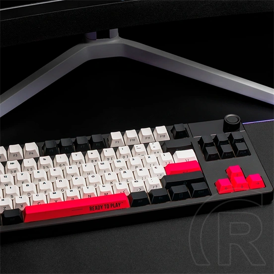 LORGAR KBP70TKLW Pro vezeték nélküli mechanikus gamer billentyűzet (Toxic Purple, USB/Bluetooth, US, bézs)