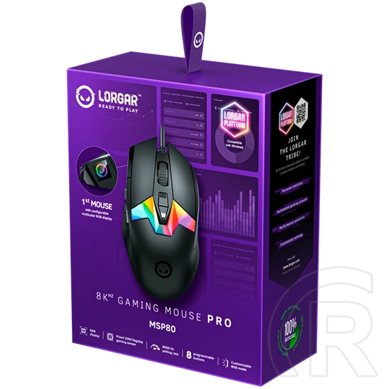 LORGAR MSP80 PRO optikai egér (USB, fekete)