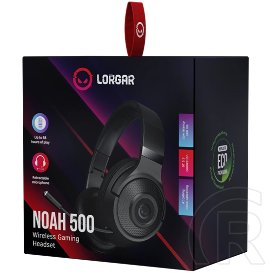 LORGAR Noah 500 Gaming mikrofonos fejhallgató (Bluetooth, fekete)