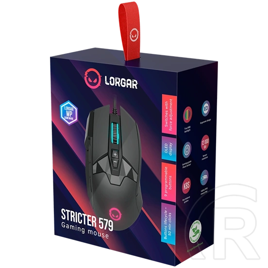 LORGAR Stricter 579 optikai egér (USB, fekete)