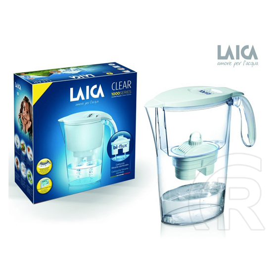 Laica Clear Line fehér vízszűrő kancsó 1 db bi-flux univerzális szűrőbetéttel