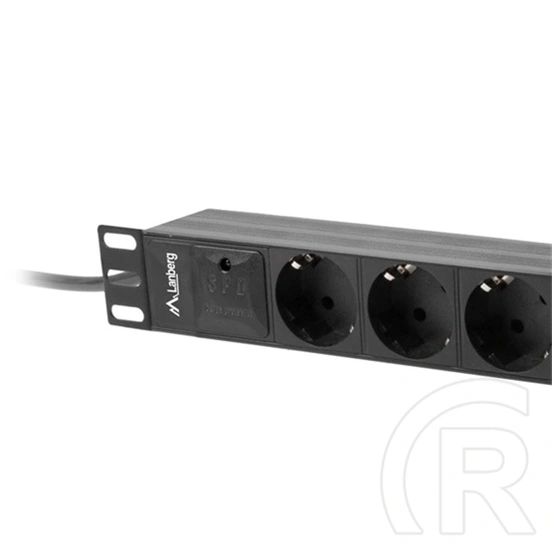 Lanberg 10" 1U PDU/elosztósor (3x Schuko aljzat, 2 m, 16A, fekete)