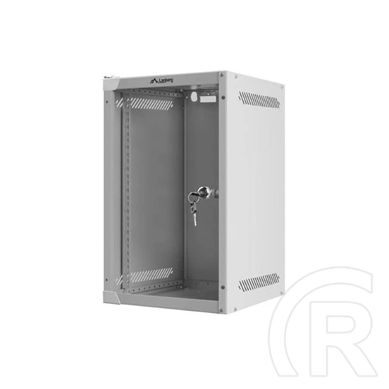Lanberg 10" fali rack szekrény (9U, 280×310 mm, üvegajtó, lapraszerelt, szürke)