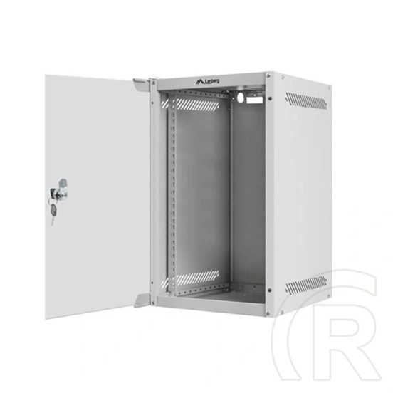 Lanberg 10" fali rack szekrény (9U, 280×310 mm, üvegajtó, lapraszerelt, szürke)