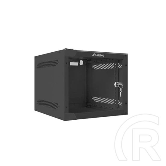 Lanberg 10" fali rackszekrény 4U (280x310 mm, üvegajtó, lapraszerelt, fekete)