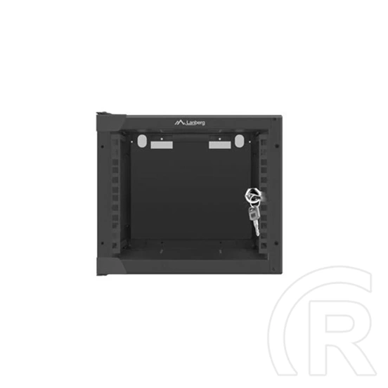 Lanberg 10" fali rackszekrény 4U (280x310 mm, üvegajtó, lapraszerelt, fekete)