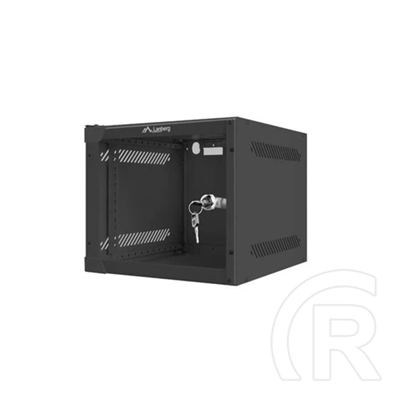 Lanberg 10" fali rackszekrény 4U (280x310 mm, üvegajtó, lapraszerelt, fekete)