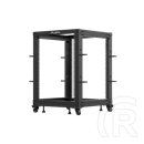 Lanberg 19" 15U szabadon álló rack keret (600x600-1100 mm, állítható mélységű, fekete)