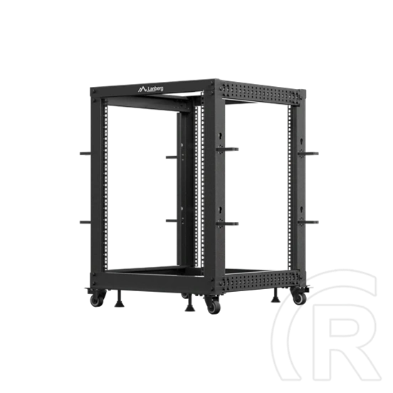 Lanberg 19" 15U szabadon álló rack keret (600x600-1100 mm, állítható mélységű, fekete)