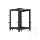 Lanberg 19" 15U szabadon álló rack keret (600x600-1100 mm, állítható mélységű, fekete)