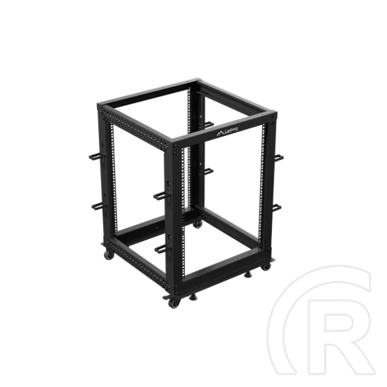 Lanberg 19" 15U szabadon álló rack keret (600x600-1100 mm, állítható mélységű, fekete)