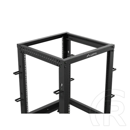 Lanberg 19" 15U szabadon álló rack keret (600x600-1100 mm, állítható mélységű, fekete)