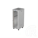 Lanberg 19" 32U szabadon álló rackszekrény (600x800 mm, üvegajtó, lapraszerelt, LCD kijelző, szürke)