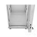 Lanberg 19" 32U szabadon álló rackszekrény (600x800 mm, üvegajtó, lapraszerelt, LCD kijelző, szürke)