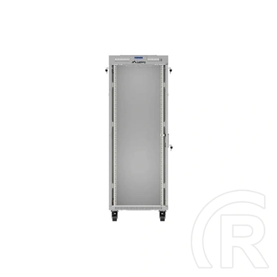 Lanberg 19" 32U szabadon álló rackszekrény (600x800 mm, üvegajtó, lapraszerelt, LCD kijelző, szürke)