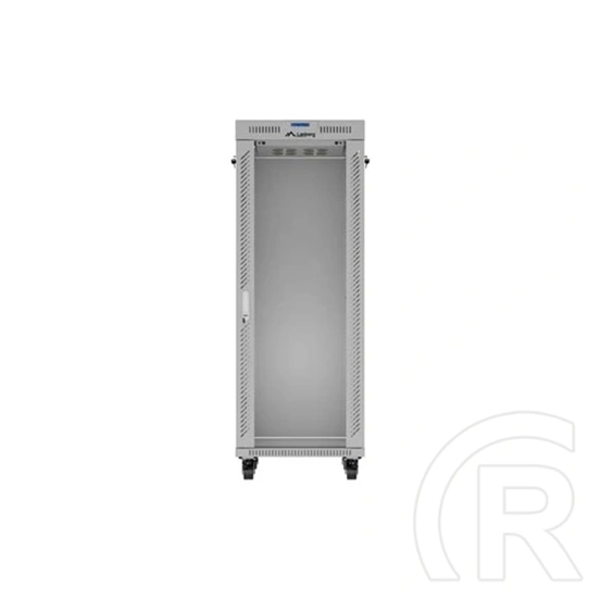 Lanberg 19" 32U szabadon álló rackszekrény (600x800 mm, üvegajtó, lapraszerelt, LCD kijelző, szürke)