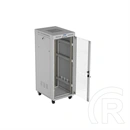 Lanberg 19" 32U szabadon álló rackszekrény (600x800 mm, üvegajtó, lapraszerelt, LCD kijelző, szürke)