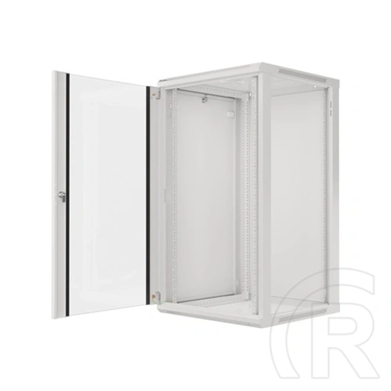 Lanberg 19" fali rackszekrény 22U (600x600, 529.5 mm mély, üvegajtó, lapraszerelt, szürke)