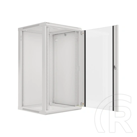 Lanberg 19" fali rackszekrény 22U (600x600, 529.5 mm mély, üvegajtó, lapraszerelt, szürke)