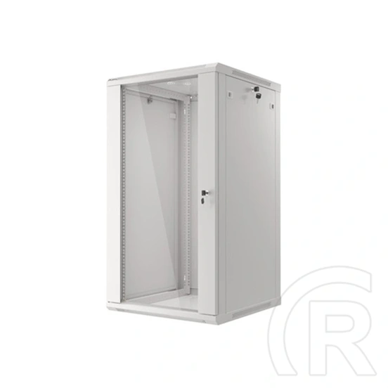 Lanberg 19" fali rackszekrény 22U (600x600, 529.5 mm mély, üvegajtó, lapraszerelt, szürke)