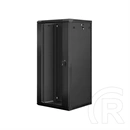 Lanberg 19" fali rackszekrény 27U (600x600, lapraszerelt, 529.5 mm mély, edzett üveg első ajtó, fekete)