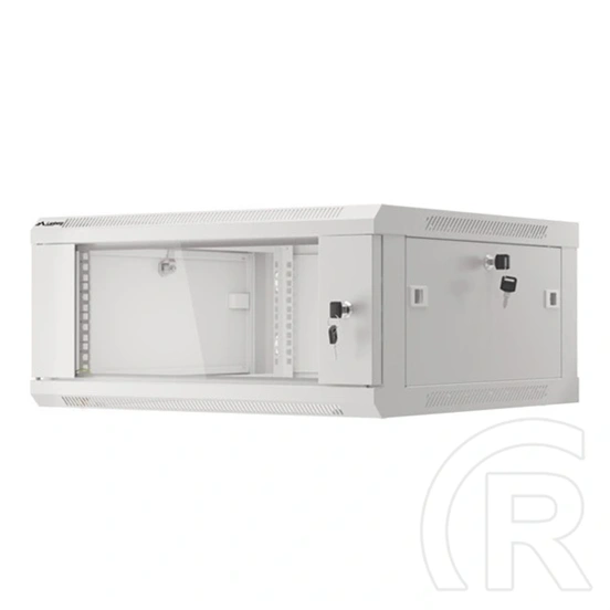 Lanberg 19" fali rackszekrény 9U (600x600, lapraszerelt, 600mm mély, edzett üveg, szürke)