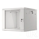 Lanberg 19" fali rackszekrény 9U (600x600, lapraszerelt, 600mm mély, edzett üveg, szürke)