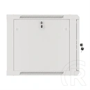 Lanberg 19" fali rackszekrény 9U (600x600, lapraszerelt, 600mm mély, edzett üveg, szürke)