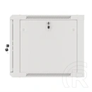 Lanberg 19" fali rackszekrény 9U (600x600, lapraszerelt, 600mm mély, edzett üveg, szürke)