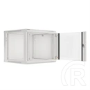 Lanberg 19" fali rackszekrény 9U (600x600, lapraszerelt, 600mm mély, edzett üveg, szürke)