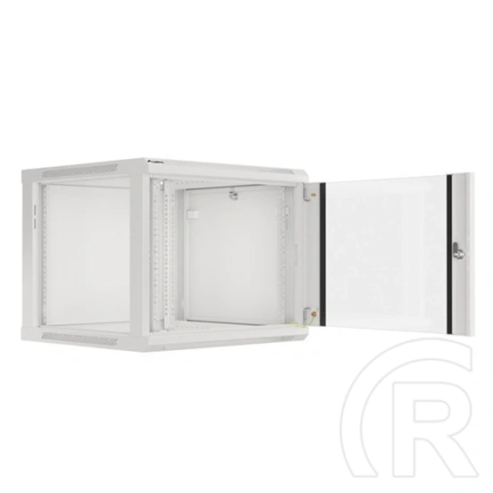 Lanberg 19" fali rackszekrény 9U (600x600, lapraszerelt, 600mm mély, edzett üveg, szürke)