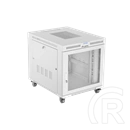 Lanberg 19" szabadon álló rack szekrény (15U, 800x1000 mm, perforált ajtó, lapraszerelt, LCD kijelző, szürke)