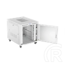 Lanberg 19" szabadon álló rack szekrény (15U, 800x1000 mm, perforált ajtó, lapraszerelt, LCD kijelző, szürke)