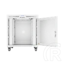 Lanberg 19" szabadon álló rack szekrény (15U, 800x1000 mm, perforált ajtó, lapraszerelt, LCD kijelző, szürke)