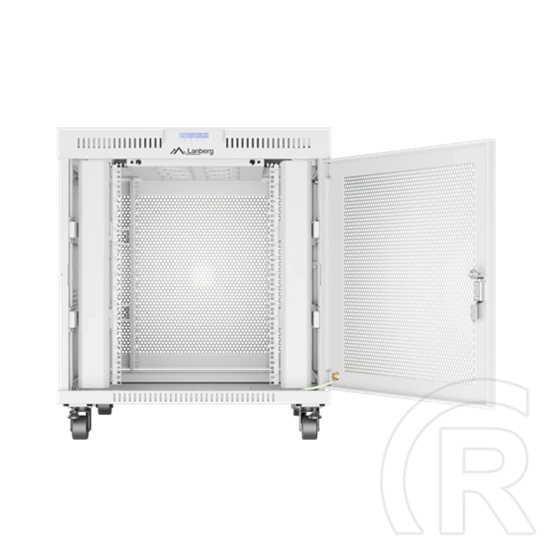 Lanberg 19" szabadon álló rack szekrény (15U, 800x1000 mm, perforált ajtó, lapraszerelt, LCD kijelző, szürke)
