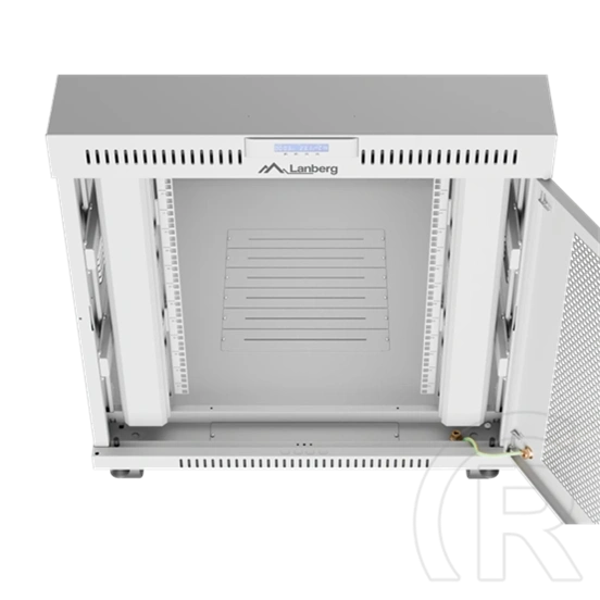 Lanberg 19" szabadon álló rack szekrény (15U, 800x1000 mm, perforált ajtó, lapraszerelt, LCD kijelző, szürke)