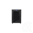 Lanberg 19" szabadon álló rack szekrény (15U, 800x1000 mm, üvegajtó, lapraszerelt, LCD kijelző, fekete)