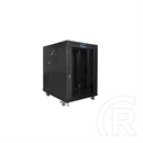 Lanberg 19" szabadon álló rack szekrény (15U, 800x1000 mm, üvegajtó, lapraszerelt, LCD kijelző, fekete)