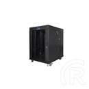 Lanberg 19" szabadon álló rack szekrény (15U, 800x1000 mm, üvegajtó, lapraszerelt, LCD kijelző, fekete)