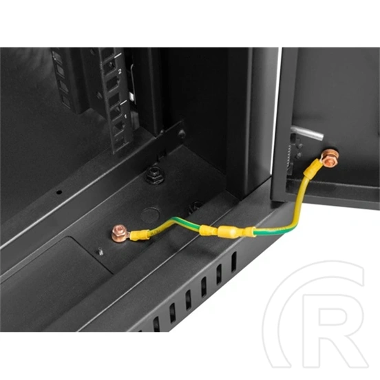 Lanberg 19" szabadon álló rack szekrény (15U, 800x1000 mm, üvegajtó, lapraszerelt, LCD kijelző, fekete)