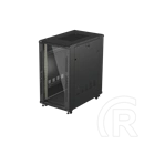 Lanberg 19" szabadon álló rack szekrény (22U, 600x1000 mm, üvegajtó, lapraszerelt, fekete)