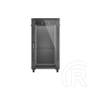Lanberg 19" szabadon álló rack szekrény (22U, 600x1000 mm, üvegajtó, lapraszerelt, fekete)