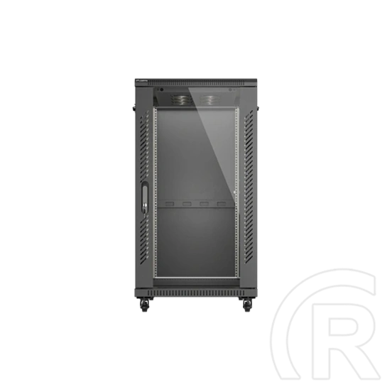 Lanberg 19" szabadon álló rack szekrény (22U, 600x1000 mm, üvegajtó, lapraszerelt, fekete)