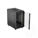 Lanberg 19" szabadon álló rack szekrény (22U, 600x1000 mm, üvegajtó, lapraszerelt, fekete)