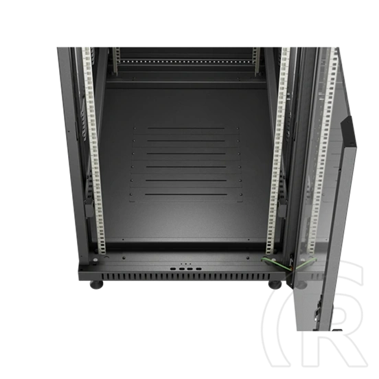 Lanberg 19" szabadon álló rack szekrény (22U, 600x1000 mm, üvegajtó, lapraszerelt, fekete)