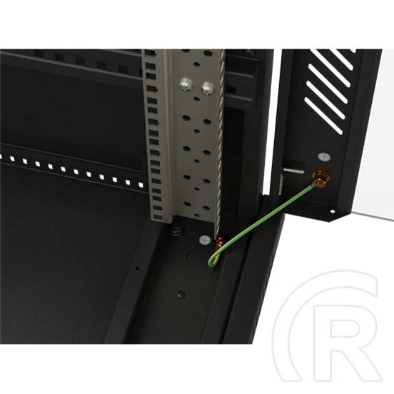 Lanberg 19" szabadon álló rack szekrény (22U, 600x1000 mm, üvegajtó, lapraszerelt, fekete)