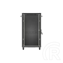 Lanberg 19" szabadon álló rack szekrény (22U, 600x1000 mm, üvegajtó, lapraszerelt, fekete)