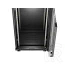 Lanberg 19" szabadon álló rackszekrény 24U (600x600, üvegajtó, lapraszerelt, LCD kijelző, fekete)