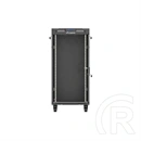 Lanberg 19" szabadon álló rackszekrény 24U (600x600, üvegajtó, lapraszerelt, LCD kijelző, fekete)