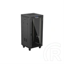 Lanberg 19" szabadon álló rackszekrény 24U (600x600, üvegajtó, lapraszerelt, LCD kijelző, fekete)